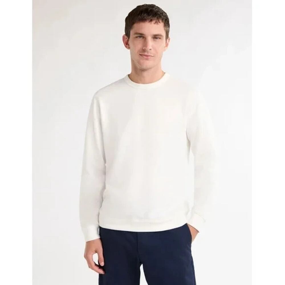 Classic White Crewneck Sweater for Men Size L-XL-XXL